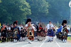The opening ceremony at The Grandfather Highland Games includes the marching of the clans
