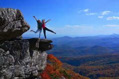 Posing on an outcropping on Grandfather Mountain